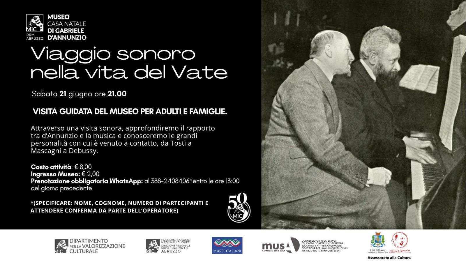 Festa della musica 2025 - Museo casa natale Gabriele d'Annunzio